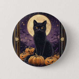 Halloween-matriskort med svart katt knapp