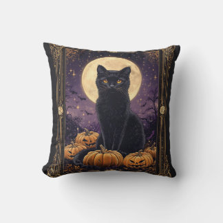 Halloween-matriskort med svart katt kudde