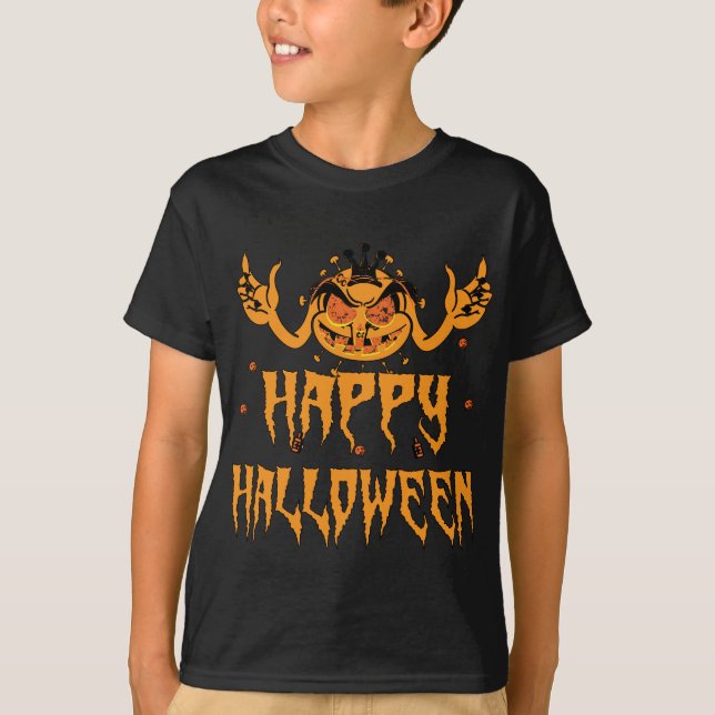 Halloween med Corona-virus  T Shirt (Framsida)