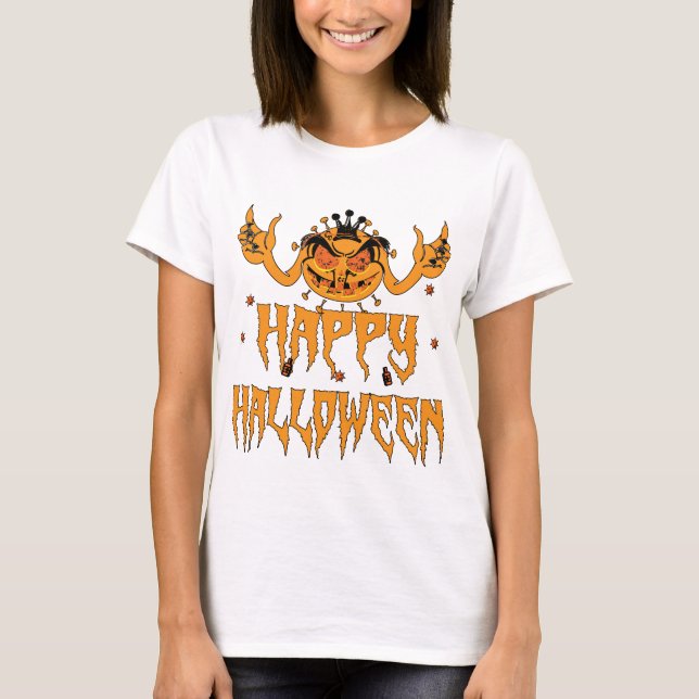 Halloween med Corona-virus  T Shirt (Framsida)