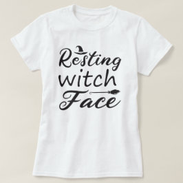Halloween med häxa i vila t shirt