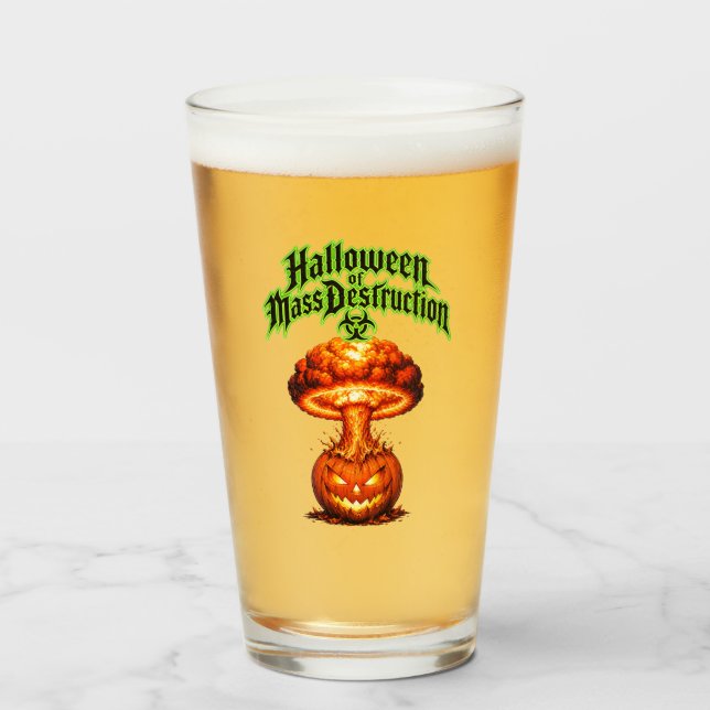 Halloween med massförstörelse Giftig Jack-o-Lykt Glaskopp (Framsida fylld)