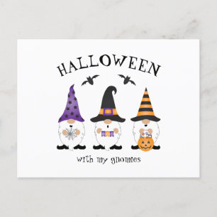 Halloween med min Gnomies Lila Orange Vykort
