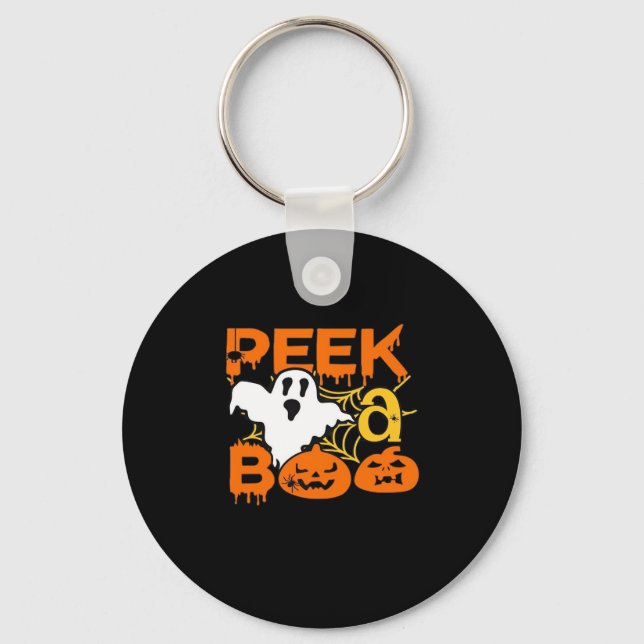 Halloween med Pumpkins Peekaboo Nyckelring (Framsida)