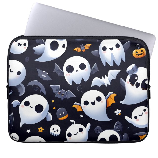Halloween med söt spöke laptop fodral (Framsidan)