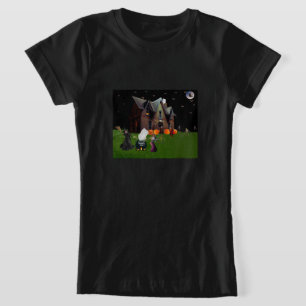 Halloween med vänner flickors T-Shirt