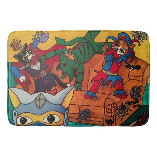 Halloween Medieval Knight Costume Cats Badrumsmatta (Framsidan)