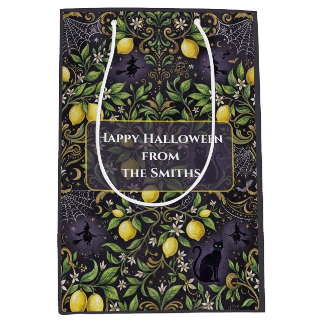 Halloween Medium Presentpåse Gotisk Citron (Framsidan)