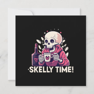 halloween men det är skelett-tid inbjudningar