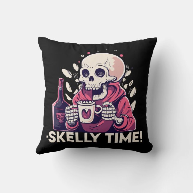 halloween men det är skelett-tid kudde (Baksida)