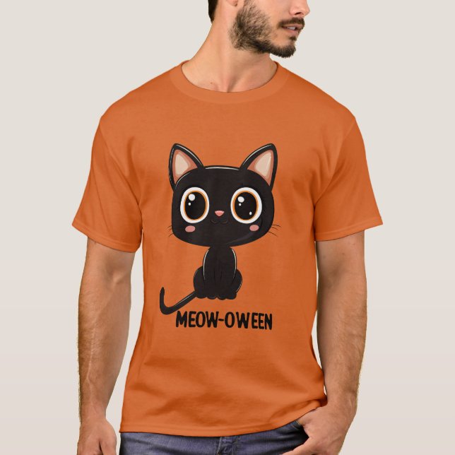 Halloween Meow T Shirt (Framsida)