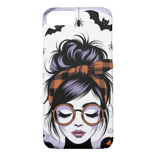 Halloween Messy Bun Woman Case-Mate iPhone Skal (Baksida)