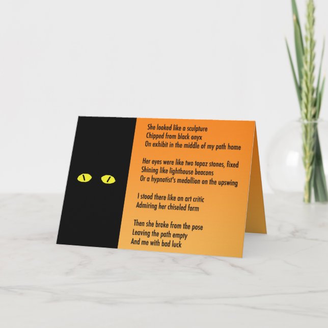 Halloween-metafor-Dikt-kort - svart katt Kort (Framsida)
