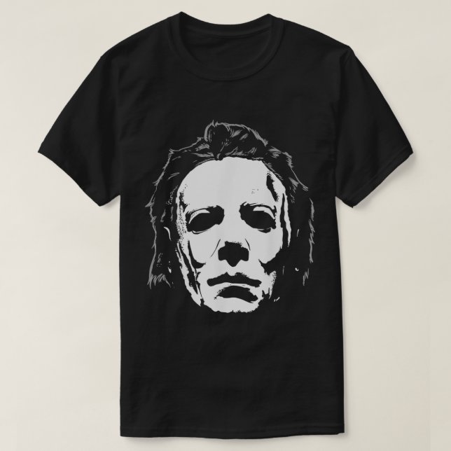 Halloween Michael Myers Mask Big Face  T Shirt (Design framsida)