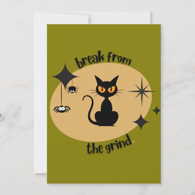 Halloween Mid-Century BFTG Inbjudningar (Framsida)