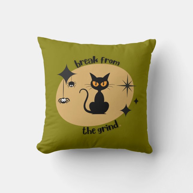 Halloween Mid-Century Kudd Kudde (Framsida)