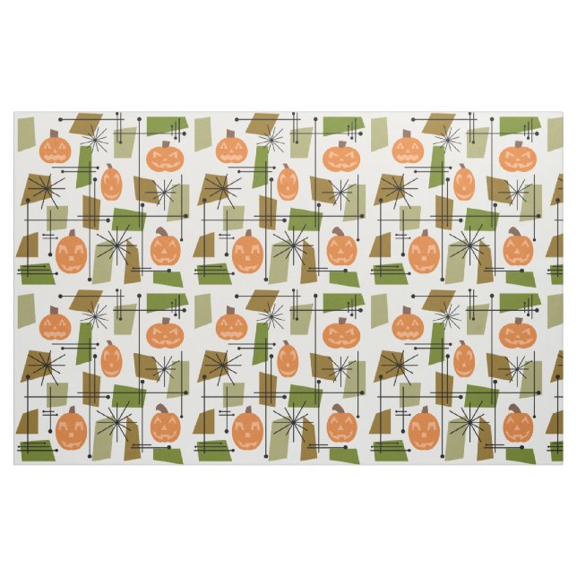 Halloween Mid Century Modern Tyg (Fat Quarter)