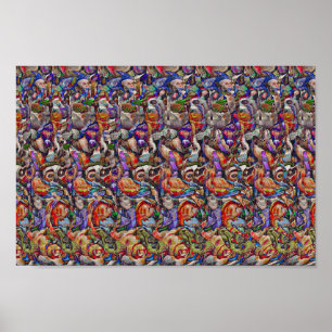 Halloween-middag - Gömt 3D-utskrift Poster