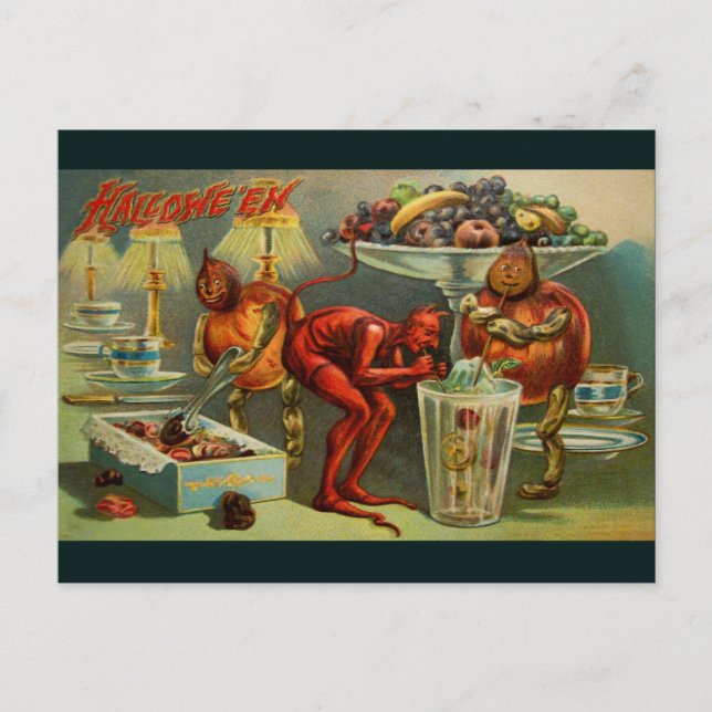 Halloween-middag Vykort (Framsida)