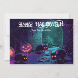 Halloween Midnight Square Show Card Inbjudningar