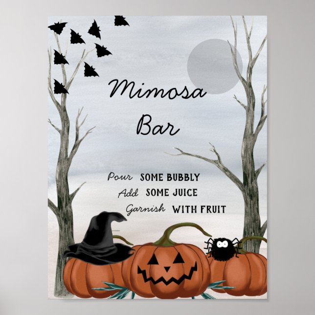 Halloween Mimosa Pub Sign, Halloween fest Poster (Framsidan)