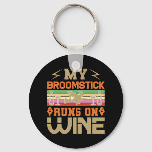 Halloween min Broomstick Springa på Vin-födelsedag Nyckelring