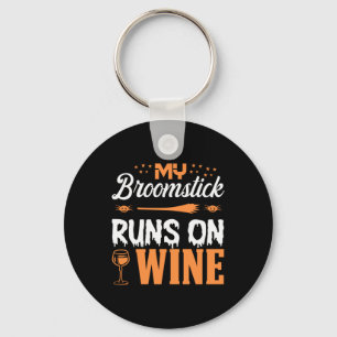Halloween min Broomstick Springa på Vin-födelsedag Nyckelring