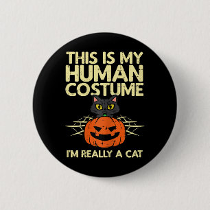 Halloween min mänskliga dräkt Im en kattstuva kvin Knapp