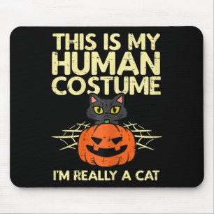 Halloween min mänskliga dräkt Im en kattstuva kvin Musmatta