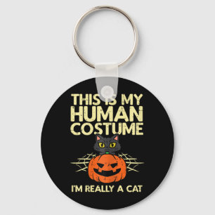 Halloween min mänskliga dräkt Im en kattstuva kvin Nyckelring