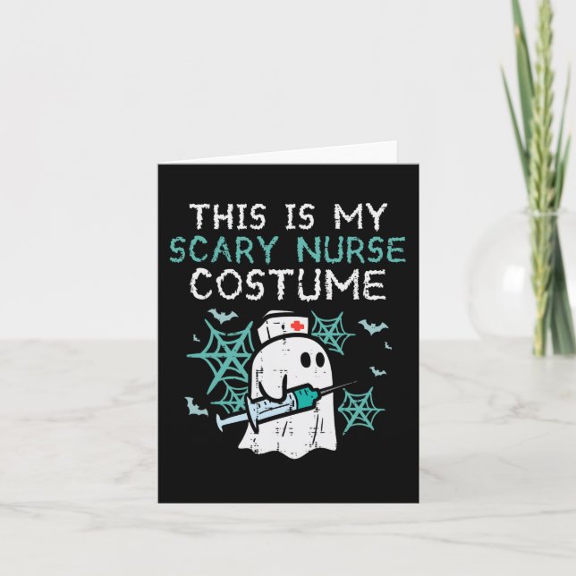 Halloween min Scary Nurse Costume Funny Ghost SCru Kort (Framsida)