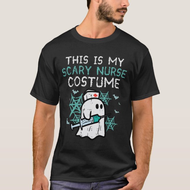 Halloween min Scary Nurse Costume Funny Ghost SCru T Shirt (Framsida)