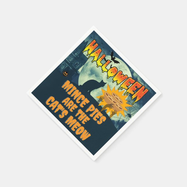 Halloween Mince Paj är Cats Meow Pappersservett (Hörn)