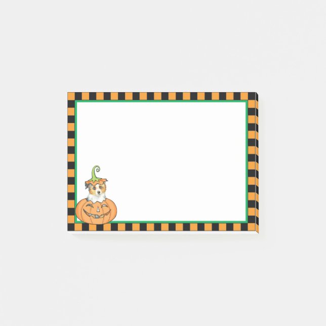 Halloween Miniature American Shepherd Post-it Block (Framsida)