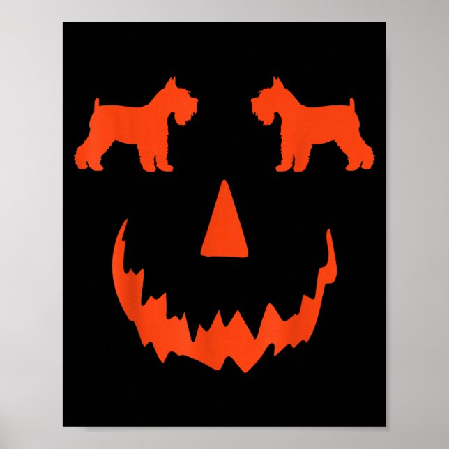 Halloween Miniature Schnauzer Hund Pumpa Poster (Framsidan)