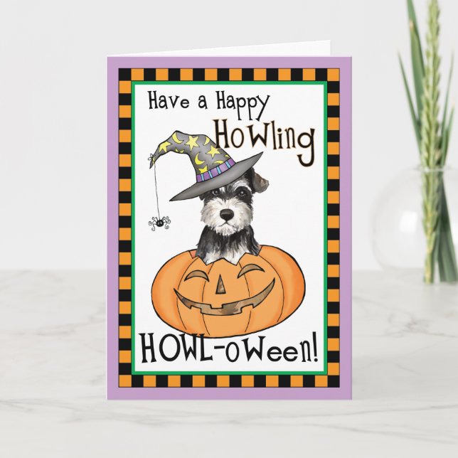 Halloween Miniature Schnauzer-inbjudan Kort (Framsida)
