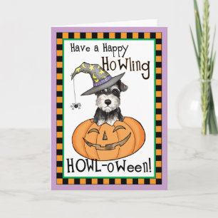 Halloween Miniature Schnauzer-inbjudan Kort