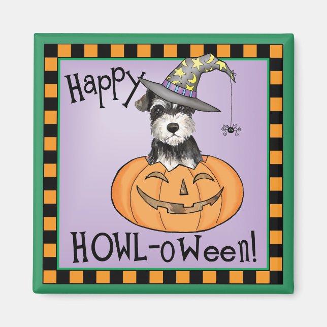 Halloween Miniature Schnauzer Magnet (Framsidan)