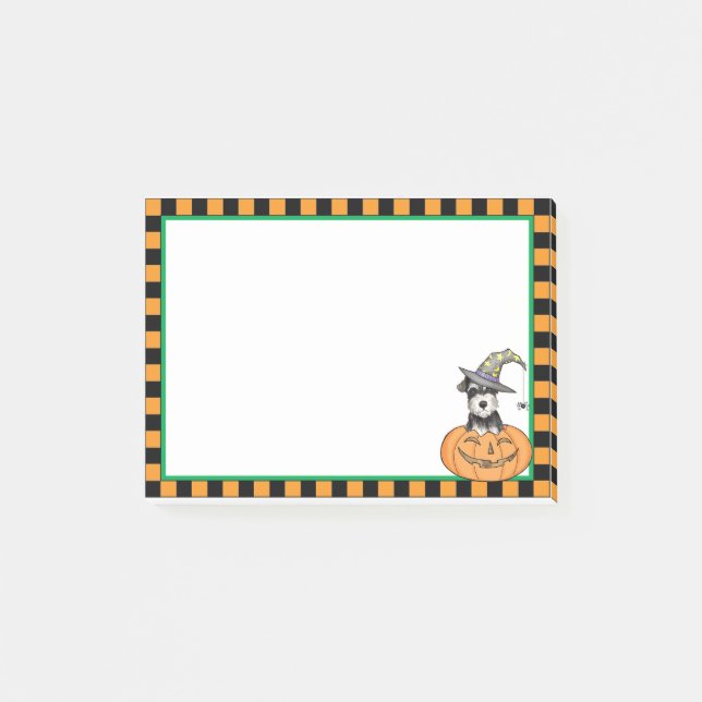 Halloween Miniature Schnauzer Post-it Block (Framsida)