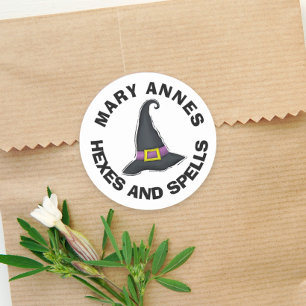 Halloween-minimalistisk vinkling med vismisk förde runt klistermärke