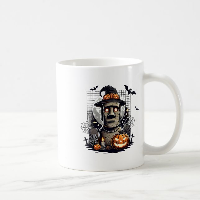 Halloween Moai Statue-kulturen Kaffemugg (Höger)