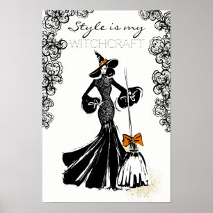 halloween-modebild med svart snöre poster