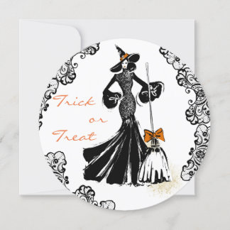 halloween-modeillustration med snöre mönster kort
