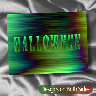 Halloween modern abstrakt grön gotisk typografi vykort