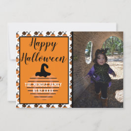 Halloween Modern Pumpamönster Fotokort Julkort