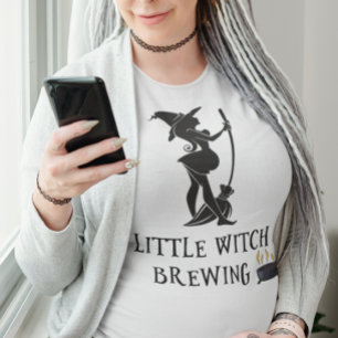 Halloween Moderskap Witch Brewing Pregnant T Shirt