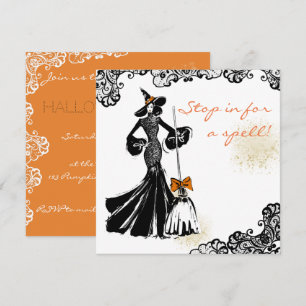 halloween-modevisning med snöre mönster inbjudningar