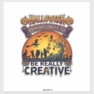 Halloween Möjlighet Vara Verkligen Kreativ Häxa Tr Klistermärken