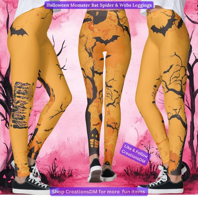 Halloween Momster Fladdermus Spider & Websar Leggings (Skapare uppladdad)