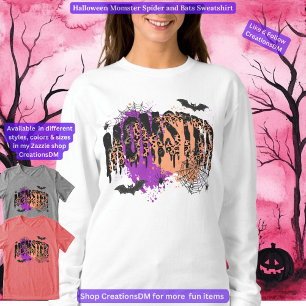 Halloween Momster Spider och Fladdermus T Shirt